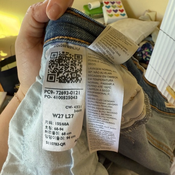 Women’s Levi’s high waisted ribcage straight ankle blue jeans - Picture 7 of 8